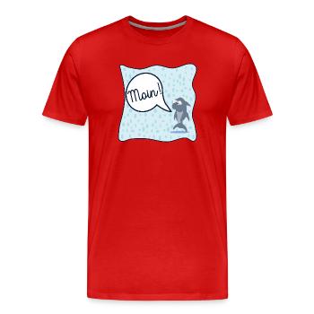 REGENWETTER HAMBURG MOIN - Männer Premium Bio T-Shirt - Rot - Vorne - Damien (186cm)