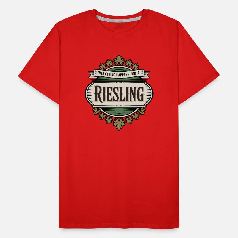 Wein Weintrinker Everything Happens For A Riesling Männer Premium Bio T-Shirt