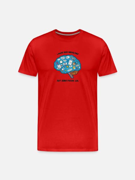 Illustration de brainstorming créative - T-shirt bio Premium Homme - rouge