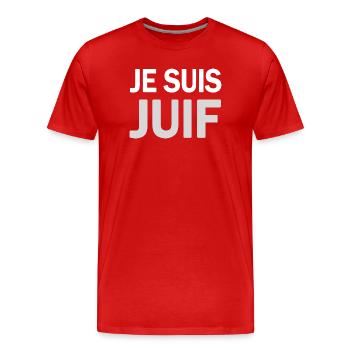 I AM JEWISH T SHIRT - Men's Premium Organic T-Shirt - red - Front - Damien (186cm)