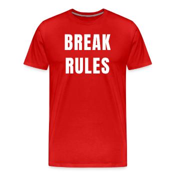 Regeln brechen Motivation Denkweise Ehrgeiz Macht - Männer Premium Bio T-Shirt - Rot - Vorne - Damien (186cm)