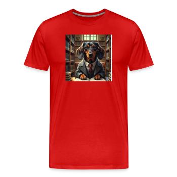 Détective de l’école Détective canin - T-shirt bio Premium Homme - rouge - Devant - Damien (186cm)