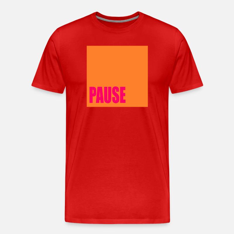 Pausen Zeichen - Männer Premium Bio T-Shirt - Rot