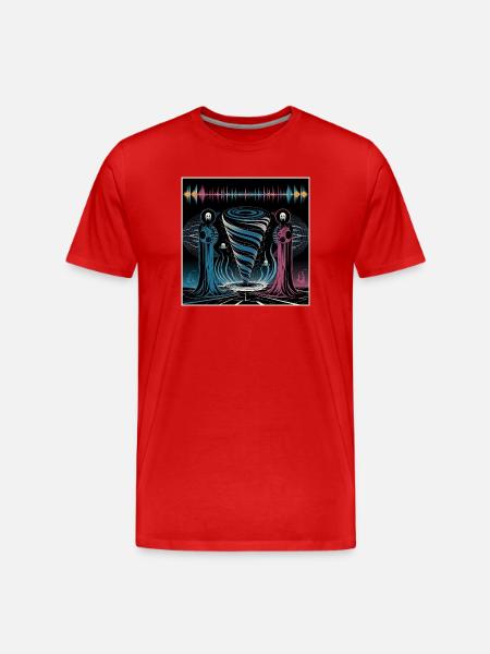 Futuristic Mystical Spiral Duo - Men's Premium Organic T-Shirt - red