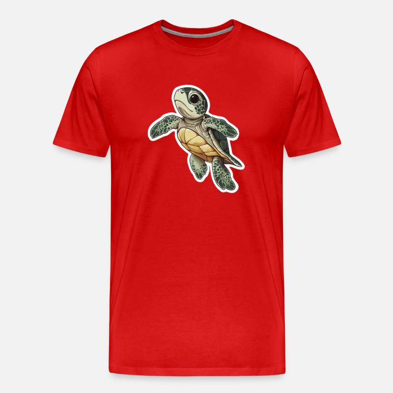 Schildkröte - Männer Premium Bio T-Shirt - Rot