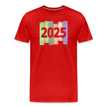 Artwork 2025 - Männer Premium Bio T-Shirt - Rot - Vorne - Damien (186cm)