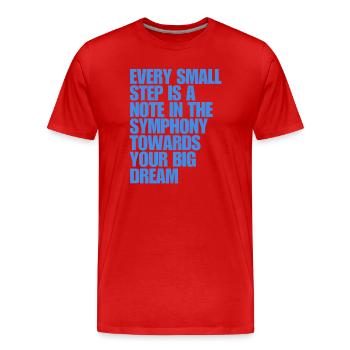 Inspirierendes Symphonie-Zitat-Design - Männer Premium Bio T-Shirt - Rot - Vorne - Damien (186cm)