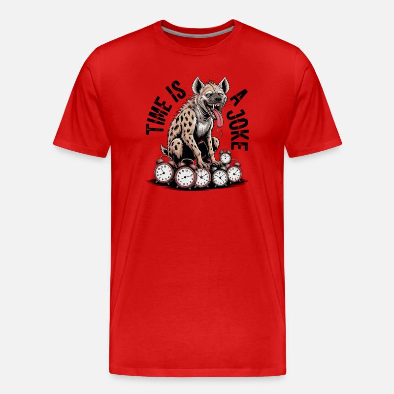 Lachende Hyäne Zeit Witz - Männer Premium Bio T-Shirt - Rot
