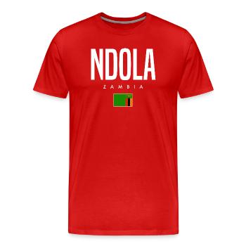 Ndola, Zambia - Men's Premium Organic T-Shirt - red - Front - Damien (186cm)