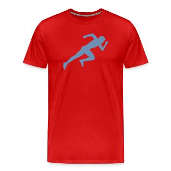 Minimalistisch Silhouette Sprinter Sprinten Rennen - Männer Premium Bio T-Shirt - Rot - Vorne - Damien (186cm)