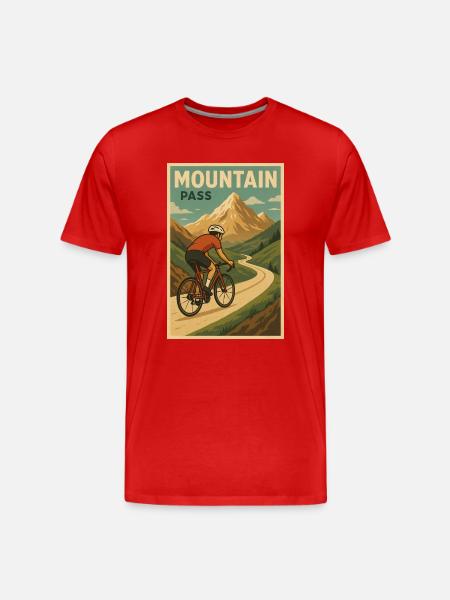 Bike Pass Mountain Pass - Men's Premium Organic T-Shirt - red