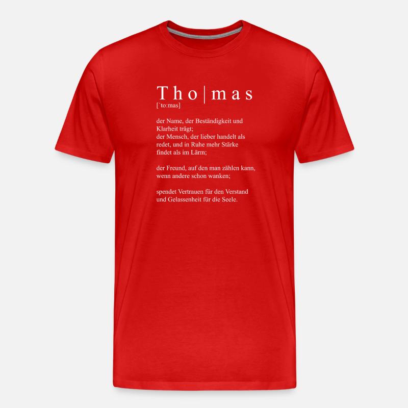 Thomas Definition Typografie  - Männer Premium Bio T-Shirt - Rot