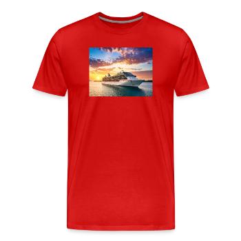 Kreuzfahrt bei Sonnenuntergang - Männer Premium Bio T-Shirt - Rot - Vorne - Damien (186cm)