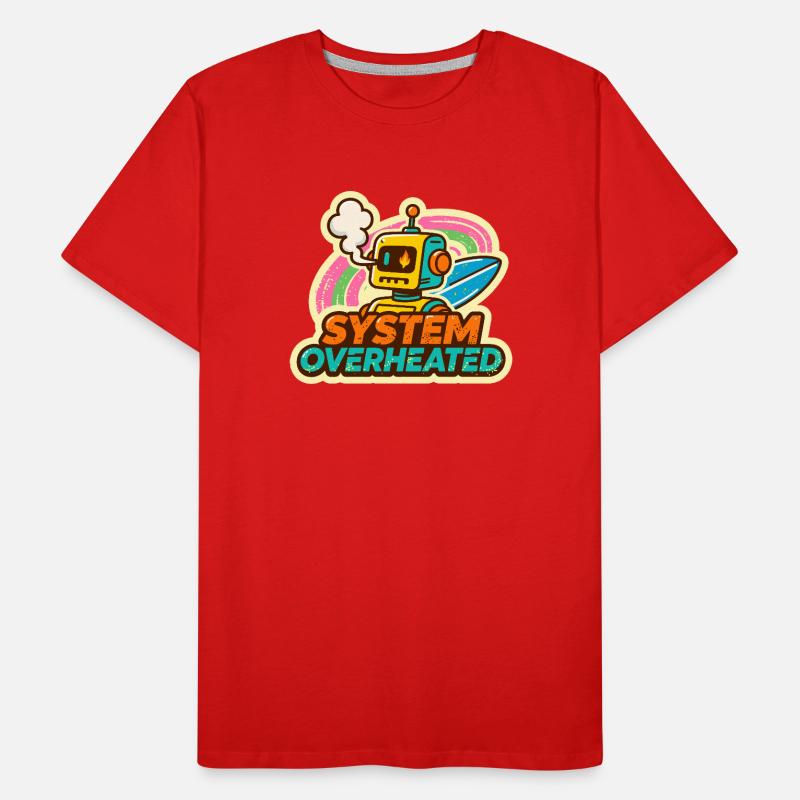Retro Robot Surf Art Design Men's Premium Organic T-Shirt