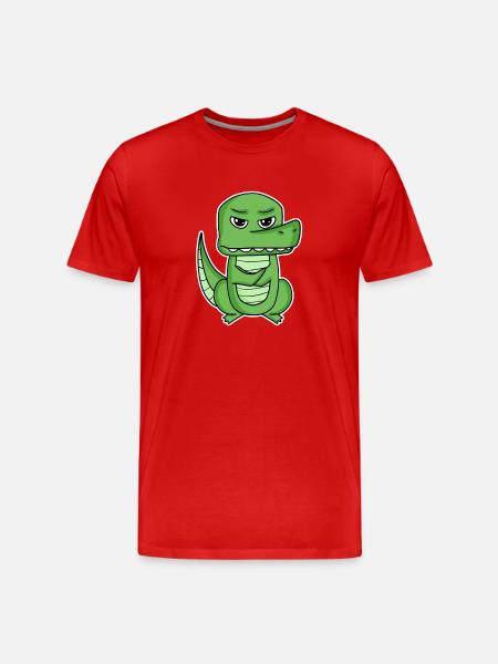 Crocodile No Lust Cartoon - Men's Premium Organic T-Shirt - red