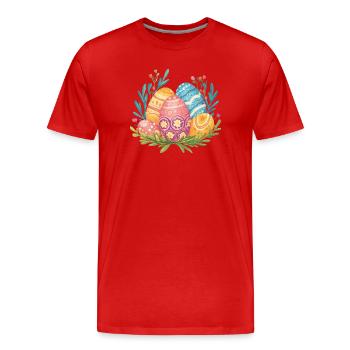 Œuf de Pâques - T-shirt bio Premium Homme - rouge - Devant - Damien (186cm)