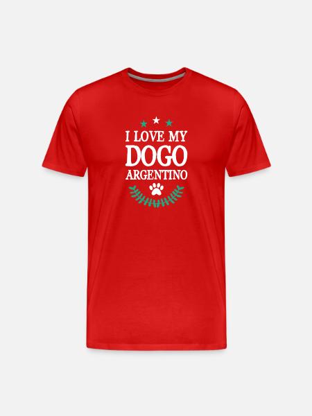 Argentine Dog Love Statement Design - Men's Premium Organic T-Shirt - red