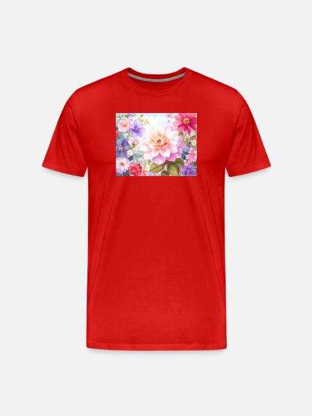 Pastel Flowers for Spring Clothing - Men's Premium Organic T-Shirt - red