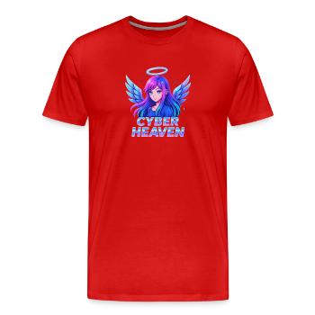 Cyber Heaven Angel Illustration - T-shirt bio Premium Homme - rouge - Devant - Damien (186cm)