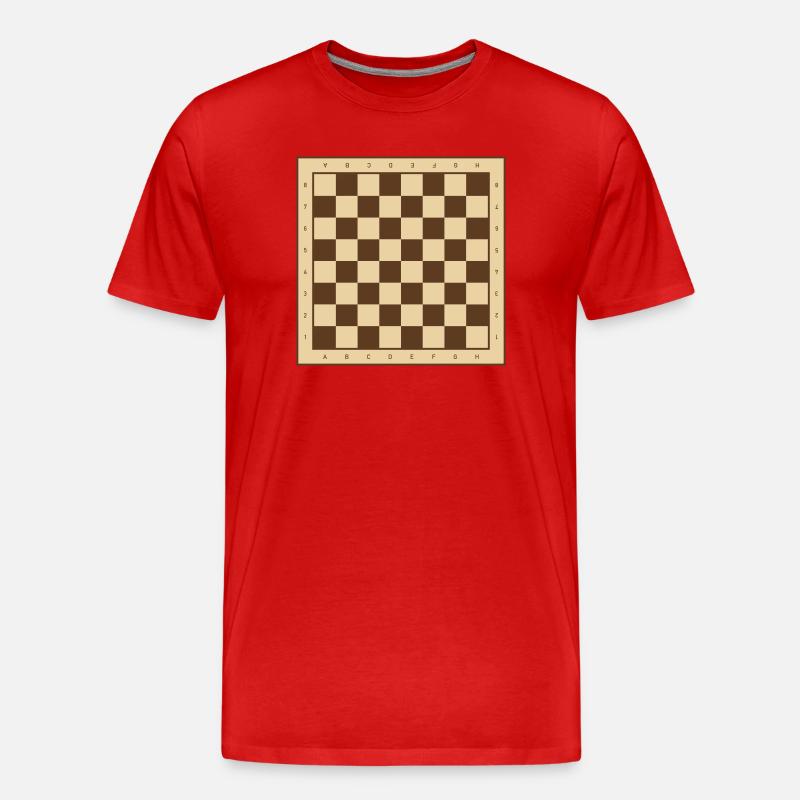 Klassisches Schachbrett Design - Männer Premium Bio T-Shirt - Rot