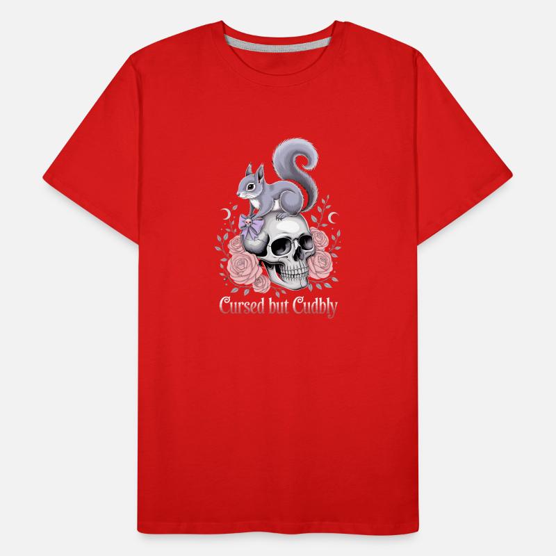  Cursed But Cudbly Gothic Eichhörnchen Schädel Männer Premium Bio T-Shirt