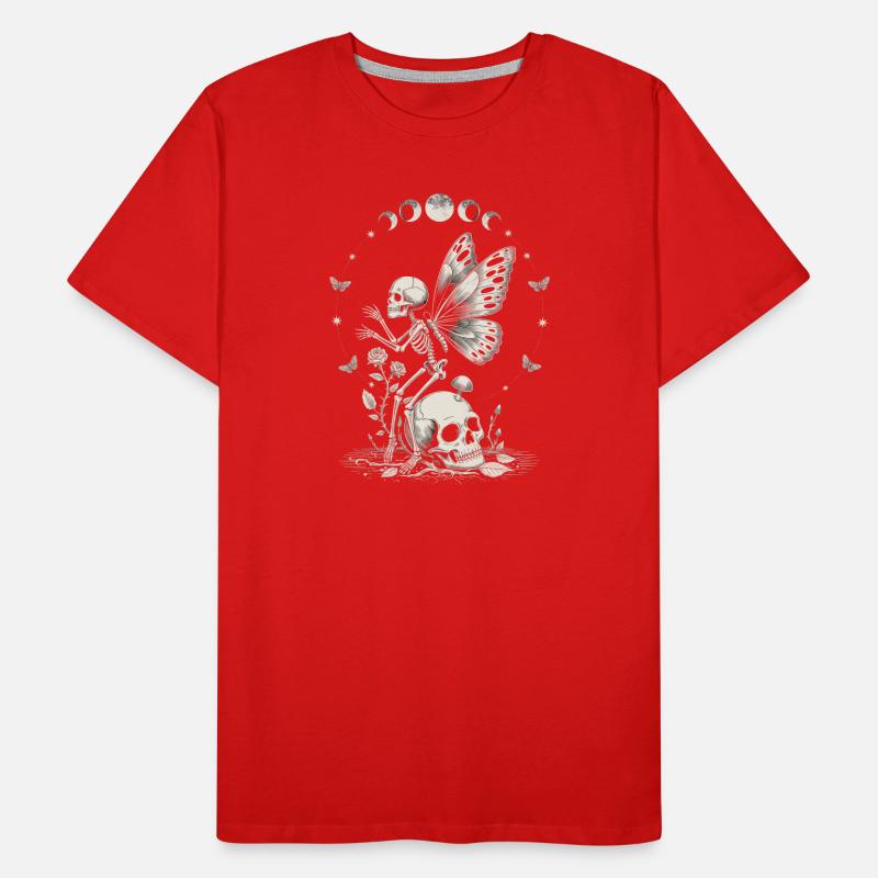 Gothic Skeleton Fairy With Moon Phases Men's Premium Organic T-Shirt