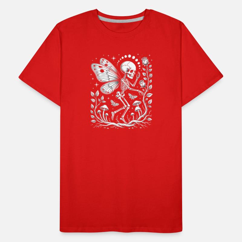 Fée squelette gothique avec phases de lune T-shirt bio Premium Homme