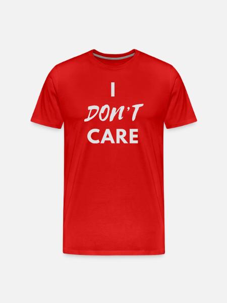 I don't Care silver print - Men's Premium Organic T-Shirt - red