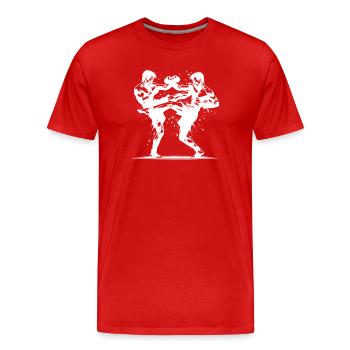 Kickboxing - Quand la force musculaire rencontre la volonté - T-shirt bio Premium Homme - rouge - Devant - Damien (186cm)