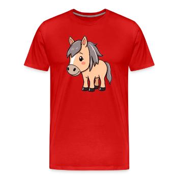Islandpferd Isländer Pferd - Männer Premium Bio T-Shirt - Rot - Vorne - Damien (186cm)