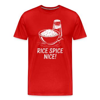 Riz frit Épices Riz chaud agréable - T-shirt bio Premium Homme - rouge - Devant - Damien (186cm)