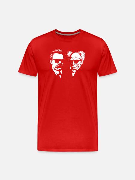 German Philosophers Nietzsche and Schopenhhauer - Men's Premium Organic T-Shirt - red