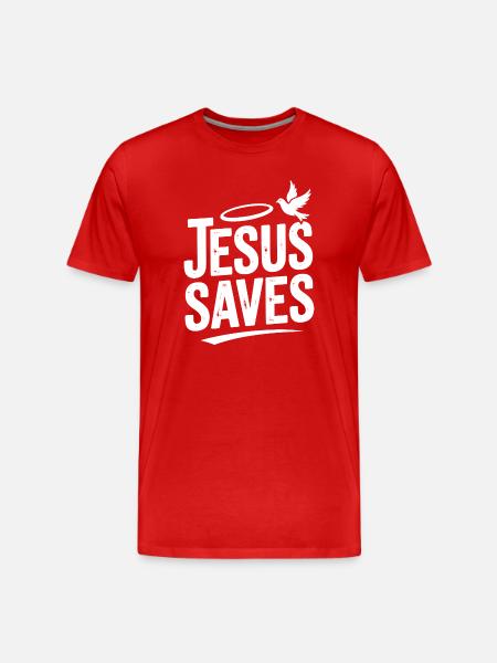 Jesus Saves - Men's Premium Organic T-Shirt - red