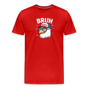 Bruh 4th of July Eagle Kids Teen 4th of July Bruh - Men's Premium Organic T-Shirt - red - Front - Damien (186cm)