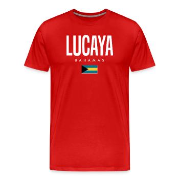 Lucaya, Bahamas - T-shirt bio Premium Homme - rouge - Devant - Damien (186cm)