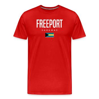 Freeport Bahamas - T-shirt bio Premium Homme - rouge - Devant - Damien (186cm)