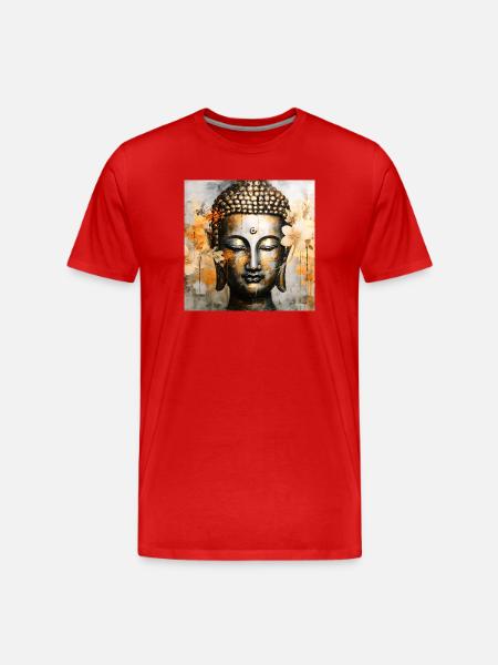 Buddha Tranquility Aesthetic Artistic - Men's Premium Organic T-Shirt - red