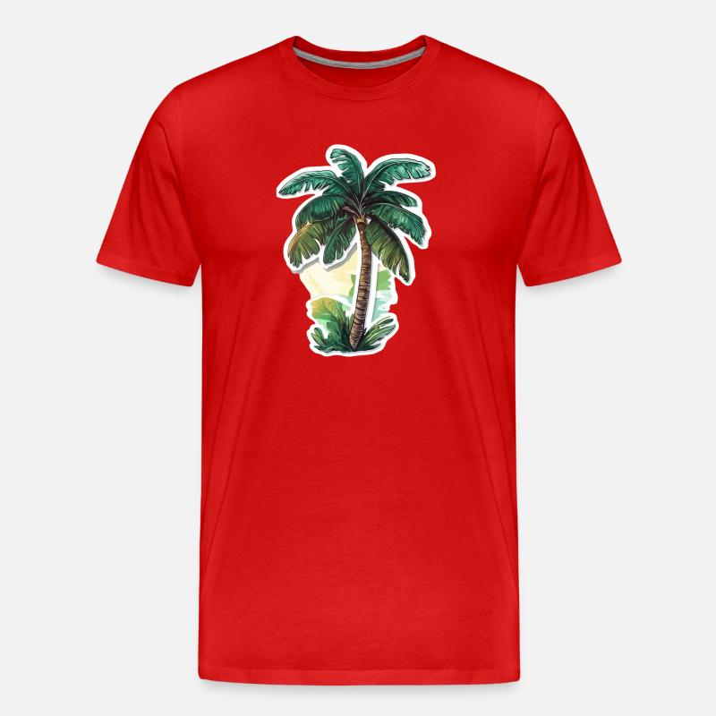 Palme - Männer Premium Bio T-Shirt - Rot