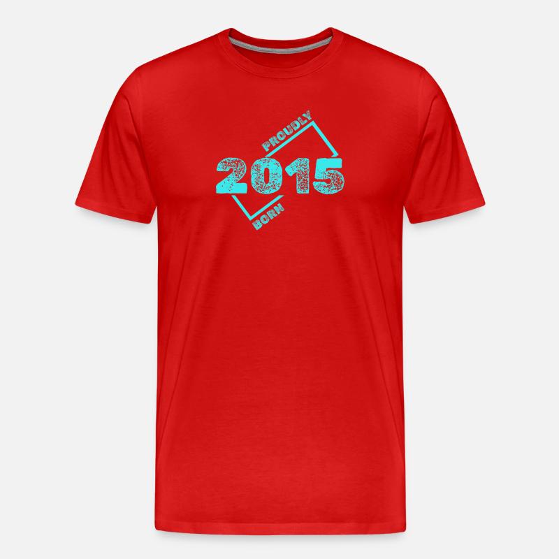 Geboren 2015 - Männer Premium Bio T-Shirt - Rot