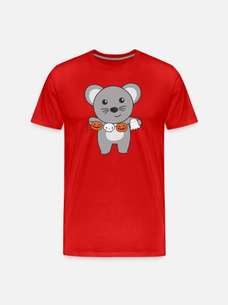 Mouse Happy Halloween Pumpkin Ghost Costume - Men's Premium Organic T-Shirt - red