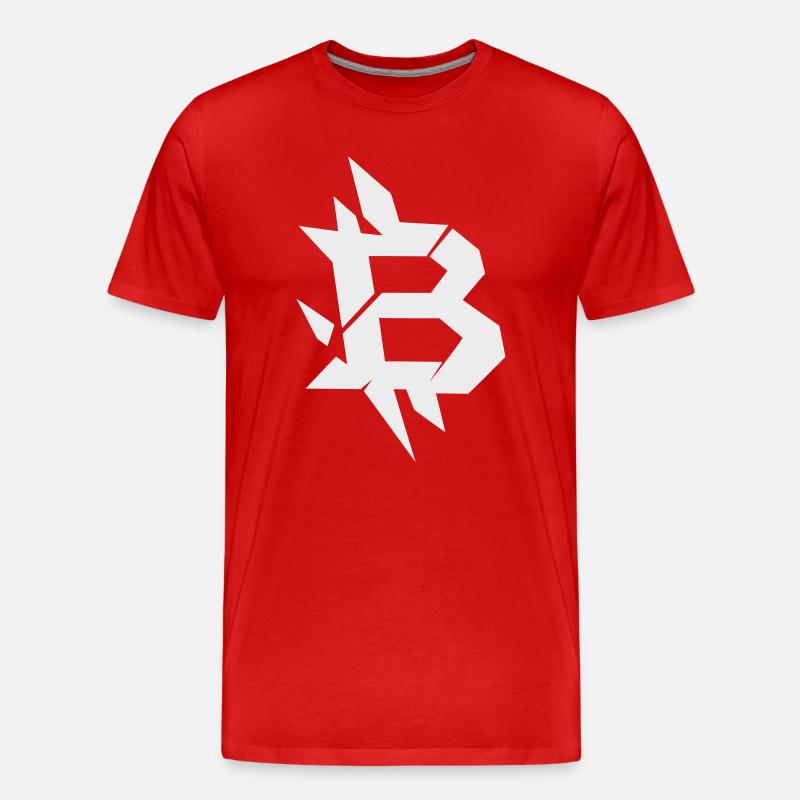 Bitcoin B kantiges Design - Männer Premium Bio T-Shirt - Rot