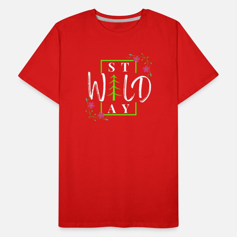 Stay Wild - Rustic Winter Forest Men's Premium Organic T-Shirt