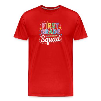Retour à l'école de l'équipe de première année - T-shirt bio Premium Homme - rouge - Devant - Damien (186cm)
