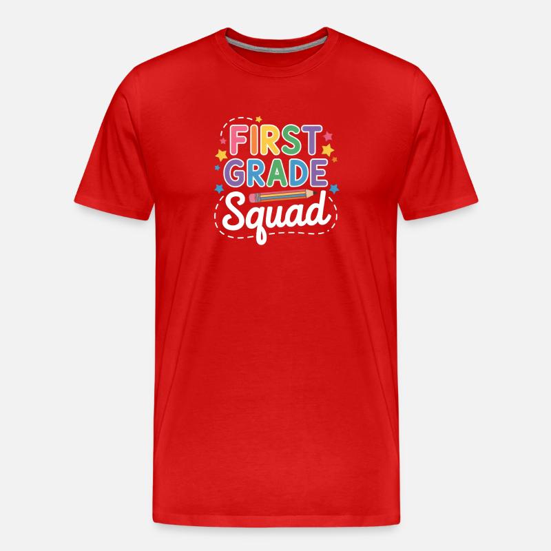 First Grade Squad Back To School - Männer Premium Bio T-Shirt - Rot