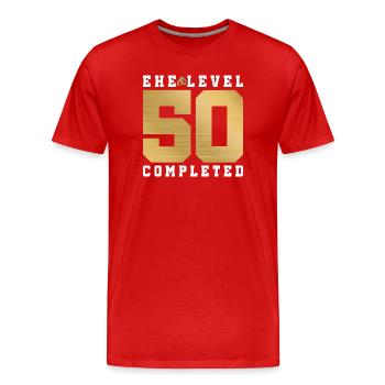 50th wedding anniversary - Men's Premium Organic T-Shirt - red - Front - Damien (186cm)