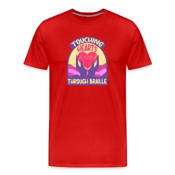 Professeur de Braille Braille Dotum - T-shirt bio Premium Homme - rouge - Devant - Damien (186cm)