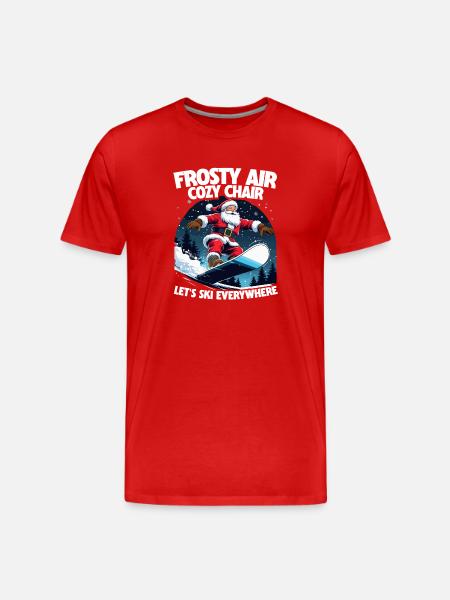 Ski Skifahrer Wintersport - Männer Premium Bio T-Shirt - Rot