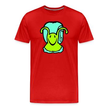 snail shell snail slug cute sweet - Men's Premium Organic T-Shirt - red - Front - Damien (186cm)