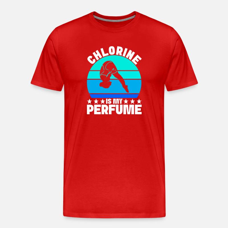Kunstspringen Turmspringer Sprungbrett - Männer Premium Bio T-Shirt - Rot