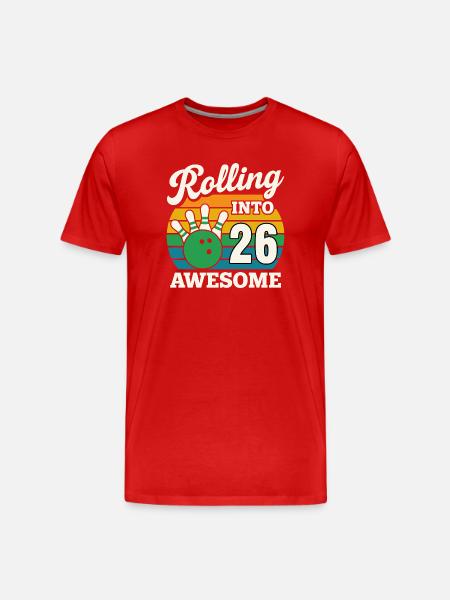 Rolling Into 26 Birthday Design - Men's Premium Organic T-Shirt - red